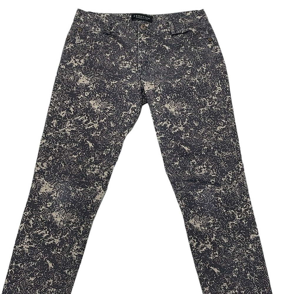 Peruvian Connection Jeans Women's 2 Brown Printed Skinny Ankle